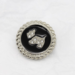 20MM Metal puppy with drilling oil snap button charms