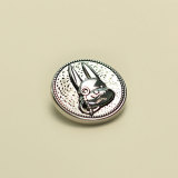 23MM Metal Vintage Rabbit Round snap button charms
