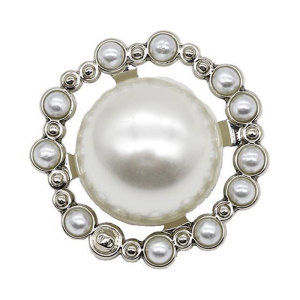 23MM metal hollow pearl snap button charms