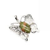Natural stone hollow butterfly pendant