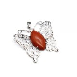 Natural stone hollow butterfly pendant