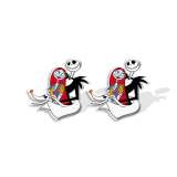 Christmas Eve scary resin earrings skeleton Jack Lisa personality asymmetric acrylic earrings