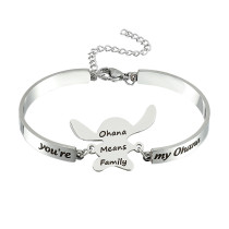 Stainless steel Star Baby stitch  you're my ohana bracelet ohana means family