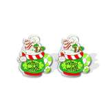 Christmas cartoon Grinch acrylic earrings