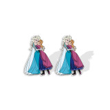 Cartoon Disney Princess Acrylic Ice and Snow Lucky Earrings