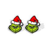 Christmas cartoon Grinch acrylic earrings