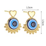 Stainless steel turquoise eye love earrings