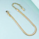 Stainless steel chain 18K gold fine fish scale flat snake chain