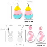 Easter Acrylic cute  rabbit Carrot earrings