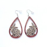 Easter water drop hollowed-out leopard rabbit chick resurrection egg earrings