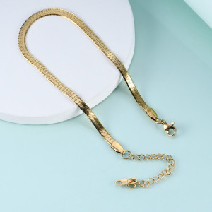 Stainless steel chain 18K gold fine fish scale flat snake chain