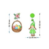 Acrylic printing Easter dwarf goblin holiday rabbit radish truck egg dwarf earrings