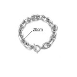 Stainless steel pearl round pendant splicing chain bracelet