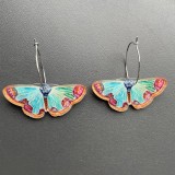 Insect acrylic green color skeleton moon butterfly moth earrings