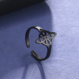 Stainless steel hollow Celtic knot four-piece adjustable ring