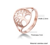 Stainless steel hollow life tree opening adjustable ring