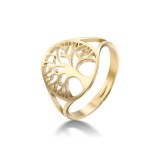 Stainless steel hollow life tree opening adjustable ring