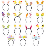 15 styles Easter hair band cartoon rabbit chicken eggshell hair band holiday party decoration