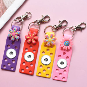 20MM Snaps button jewelry wholesale PVC soft plastic DIY cartoon flower key chain
