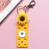 20MM Snaps button jewelry wholesale PVC soft plastic DIY cartoon flower key chain