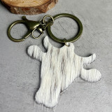 Keychain Western cow-headed horsehair leather pendant genuine leather