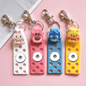 20MM Snaps button jewelry wholesale PVC soft plastic DIY cartoon animal key chain