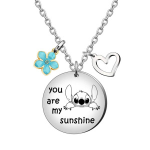 Stainless steel stick necklace  tag necklace my sunshine necklace