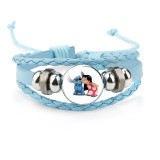 Star Baby Stitch Glass Cowhide Bracelet Blue Bracelet
