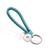 PU hand-woven automobile leather rope gift key chain 20MM Snaps button jewelry wholesale
