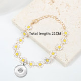 20MM Snaps button jewelry wholesale Daisy temperament painted drop glaze flower bracelet