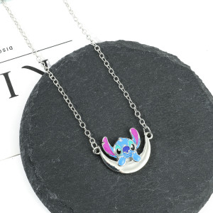 Star Baby Stitch moon Pendant Necklace