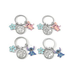 Star Baby Stitch Key Chain Angel Couple Key Chain Bracelet Earring Necklace