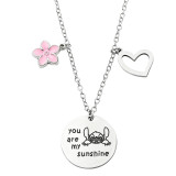 Stainless steel Stitch couple necklace love pendant
