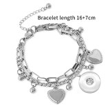 20MM Snaps button jewelry wholesale Couple bracelet metal double-layer love bracelet