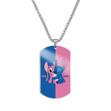 Stainless steel Star Baby Stitch color printing necklace