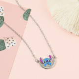 Star Baby Stitch moon Pendant Necklace