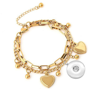 20MM Snaps button jewelry wholesale Couple bracelet metal double-layer love bracelet