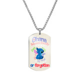 Stainless steel Star Baby Stitch color printing necklace