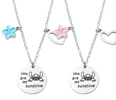 Stainless steel Stitch couple necklace love pendant