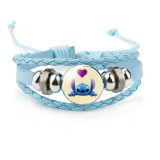 Star Baby Stitch Glass Cowhide Bracelet Blue Bracelet