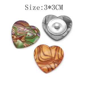 30MM Love  resin Cambered surface marble snap button charms