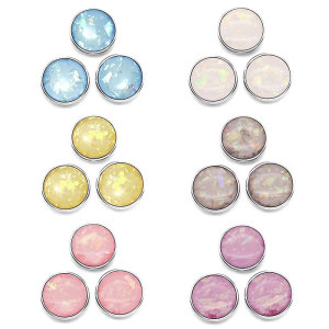 20MM  Colorful shell  Dazzle Resin Cabochon snap button charms