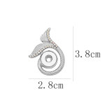 Mermaids  pendant  with Colorful rhinestones  KS1290-S fit 12MM chunks snaps jewelry