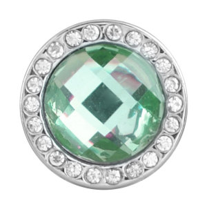 20MM Green crystal rhinestone snap button charms