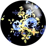 20MM  Flower Print glass snaps buttons  DIY jewelry