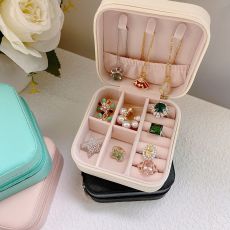Simple ins Macaron Color Jewelry Storage Box Travel Earnail Necklace Ring Storage Jewelry Box
