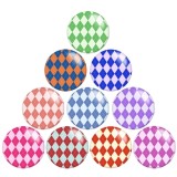 20MM lattice pattern Print glass snaps buttons  DIY jewelry