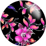 20MM  Flower Print glass snaps buttons  DIY jewelry