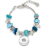 18MM Snaps button jewelry wholesale Starfish Sea turtle big hole bead Diy crystal bead glass bead bracelet