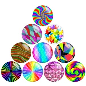 20MM Colorful pattern Print glass snaps buttons  DIY jewelry